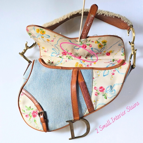 Dior Saddle Bag Denim Shearling - Picture 10 of 15